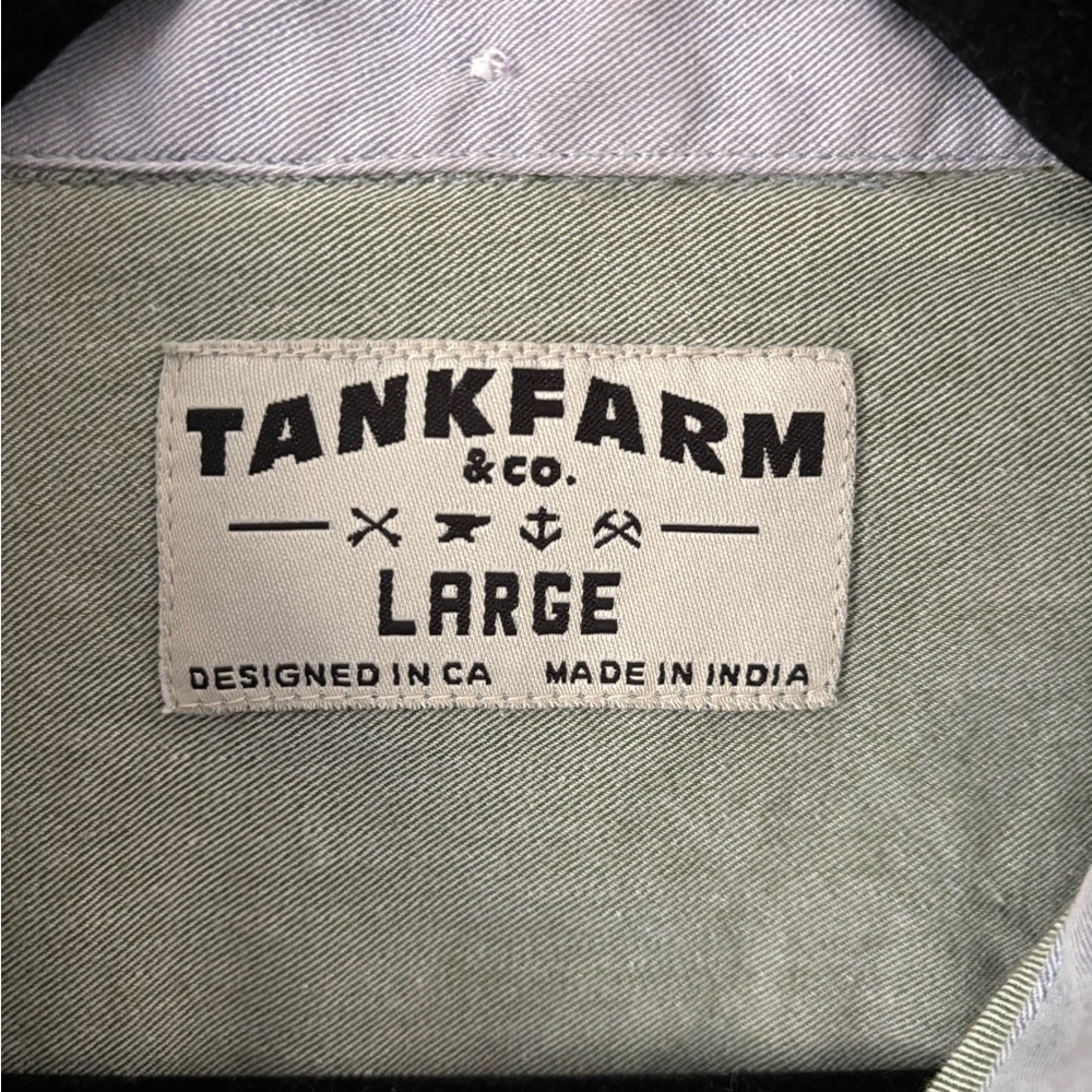Tank farm light green shirt sleeve button up - Picture 2 of 3